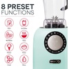 image:imageDash Chef Series Deluxe Digital Blender  1400W Professional High Speed Blender for Smoothies Soups amp Frozen Drinks 64 oz BPAFree Tritan Pitcher 8 Presets Stainless Steel Blades USB Port  RedAqua