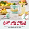 image:imageDash Dual Electric Citrus Juicer Machine  Orange Juicer and Lemon Squeezer with AutoReversing Reamer Adjustable Pulp Control MessFree Spout 20 oz Juice ContainerLime Squeezer for HomeWhiteAqua