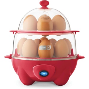image:imageDash Deluxe Egg Cooker  Boiler Poacher amp Steamer  Includes Measuring amp Recipe Guide  Dishwasher Safe  BPA Free  Holds 12 Eggs WhiteRed