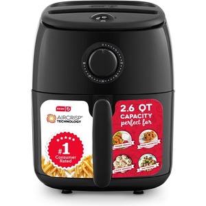 image:imageDash TastiCrisp Air Fryer  AirCrisp Technology  Compact Design with Adjustable Temperature Control  Nonstick Fry Basket amp Auto ShutOff Feature  26 Quarts  BlackBlack
