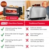 image:imageDash Clear View Toaster 105 Long Slot 2 Slice Toaster with SeeThrough Glass Window 7 Browning Levels Bagel Defrost amp Reheat Functions Removable Glass Panel Crumb Tray  WhiteBlack