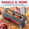 image:imageDash Clear View Toaster 105 Long Slot 2 Slice Toaster with SeeThrough Glass Window 7 Browning Levels Bagel Defrost amp Reheat Functions Removable Glass Panel Crumb Tray  WhiteGray