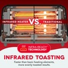 image:imageDash Clear View Toaster 105 Long Slot 2 Slice Toaster with SeeThrough Glass Window 7 Browning Levels Bagel Defrost amp Reheat Functions Removable Glass Panel Crumb Tray  WhiteRed