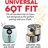 image:imageDash Compact Air Fryer Accessories  MultiPurpose PTFE Nonstick Accessories Kit  EasytoClean amp SpaceSaving Design  Includes Pizza Pan Baking Dish Skewers amp Cooking RackBLACK WITH SILVER