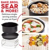 image:imageDash Compact Air Fryer Accessories  MultiPurpose PTFE Nonstick Accessories Kit  EasytoClean amp SpaceSaving Design  Includes Pizza Pan Baking Dish Skewers amp Cooking RackBLACK WITH SILVER