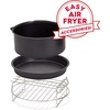 image:imageDash Compact Air Fryer Accessories  MultiPurpose PTFE Nonstick Accessories Kit  EasytoClean amp SpaceSaving Design  Includes Pizza Pan Baking Dish Skewers amp Cooking RackBLACK WITH SILVER