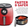 image:imageDash Deluxe Air Fryer  Adjustable Temperature Control amp Auto ShutOff Feature  AirCrisp Technology  Spacious Nonstick Basket  1700 Watt  6 Quarts  RedRed