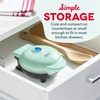 image:imageDash Mini Waffle Maker Compact Electric Iron for Creative Homemade Treats  Nonstick Surface  EasytoClean  Perfect for Kids amp Families  AquaAqua
