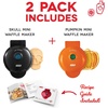 image:imageDash Mini Waffle Maker Mini Machine for Creative Homemade Treats  Nonstick Iron with Unique Print Design  Stylish Waffle Machine  Red HeartBlack and Orange