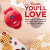 image:imageDash Mini Waffle Maker Mini Machine for Creative Homemade Treats  Nonstick Iron with Unique Print Design  Stylish Waffle Machine  Red HeartRed Heart