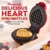 image:imageDash Mini Waffle Maker Mini Machine for Creative Homemade Treats  Nonstick Iron with Unique Print Design  Stylish Waffle Machine  Red HeartRed Heart
