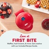 image:imageDash Mini Waffle Maker Mini Machine for Creative Homemade Treats  Nonstick Iron with Unique Print Design  Stylish Waffle Machine  Red HeartRed Heart
