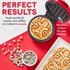 image:imageDash Mini Waffle Maker Mini Machine for Creative Homemade Treats  Nonstick Iron with Unique Print Design  Stylish Waffle Machine  Red HeartRed and Metallic Blue