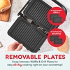 image:imageDash MultiMaker Flex Press Grill System Grill and Griddle  Nonstick Removable Plates  Indoor Countertop Electric Grill for Sandwiches Burgers and Breakfast  Forged IronGraphite