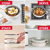 image:imageDash Stacks Stacking Cookware Set with Electric Burner  Features CleanCoating Ceramic Nonstick Coating  Versatile Nestable Pieces  Convenient Storage  Cream 8PieceCream