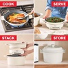 image:imageDash Stacks Stacking Cookware Set with Electric Burner  Features CleanCoating Ceramic Nonstick Coating  Versatile Nestable Pieces  Convenient Storage  Cream 8PieceCream