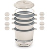 image:imageDash Stacks Stacking Cookware Set with Electric Burner  Features CleanCoating Ceramic Nonstick Coating  Versatile Nestable Pieces  Convenient Storage  Cream 8PieceCream