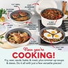 image:imageDash Stacks Stacking Cookware Set with Electric Burner  Features CleanCoating Ceramic Nonstick Coating  Versatile Nestable Pieces  Convenient Storage  Cream 8PieceCream