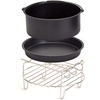 image:imageDash Compact Air Fryer Accessories  MultiPurpose PTFE Nonstick Accessories Kit  EasytoClean amp SpaceSaving Design  Includes Pizza Pan Baking Dish Skewers amp Cooking RackBlack  silver