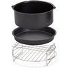 image:imageDash Compact Air Fryer Accessories  MultiPurpose PTFE Nonstick Accessories Kit  EasytoClean amp SpaceSaving Design  Includes Pizza Pan Baking Dish Skewers amp Cooking RackBLACK WITH SILVER