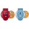 image:imageDash Mini Waffle Maker Mini Machine for Creative Homemade Treats  Nonstick Iron with Unique Print Design  Stylish Waffle Machine  Red HeartRed and Metallic Blue
