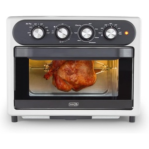 image:imageDash Chef Series 7 in 1 Convection Toaster Oven Cooker Rotisserie  Electric Air Fryer with Nonstick Fry Basket Baking Pan amp Rack Skewers Drip Tray amp Recipe Book 23L GraphiteStainless Steel
