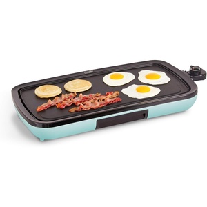 image:imageDash Everyday Nonstick Electric Griddle for Pancakes Burgers Quesadillas Eggs amp other on the go Breakfast Lunch amp Snacks with Drip Tray  Included Recipe Book 20in 1500Watt  BlackAqua