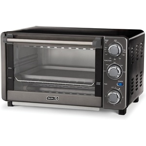 image:imageDash Express Toaster Oven  SpaceSaving Countertop Design  Versatile Use with adjustable temperature dial amp Quick HeatUp System  Dishwasher Safe Accessories  Bake Broil amp Toast  Black