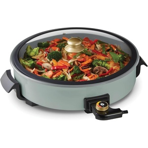 image:imageDash Family Size Skillet  Electric Skillet for MultiPurpose Cooking  Nonstick Cooking Surface  Tempered Glass Lid amp CoolTouch Handles  6Quart Capacity Makes 24 Cups  14 AquaSage