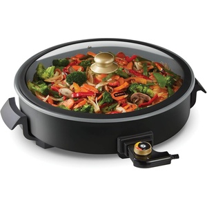 image:imageDash Family Size Skillet  Electric Skillet for MultiPurpose Cooking  Nonstick Cooking Surface  Tempered Glass Lid amp CoolTouch Handles  6Quart Capacity Makes 24 Cups  14 AquaBlack