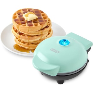 image:imageDash Mini Waffle Maker Compact Electric Iron for Creative Homemade Treats  Nonstick Surface  EasytoClean  Perfect for Kids amp Families  AquaAqua