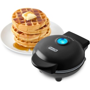 image:imageDash Mini Waffle Maker Compact Electric Iron for Creative Homemade Treats  Nonstick Surface  EasytoClean  Perfect for Kids amp Families  AquaBlack