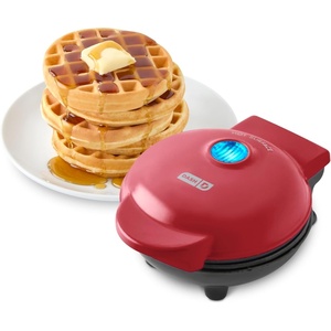 image:imageDash Mini Waffle Maker Compact Electric Iron for Creative Homemade Treats  Nonstick Surface  EasytoClean  Perfect for Kids amp Families  AquaRed