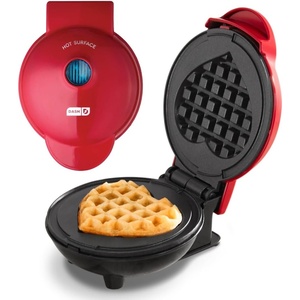 image:imageDash Mini Waffle Maker Mini Machine for Creative Homemade Treats  Nonstick Iron with Unique Print Design  Stylish Waffle Machine  Red HeartRed Heart