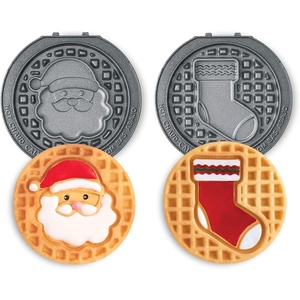 image:imageDash MultiMaker Mini System Removable Plate Set  Ceramic Nonstick Replacement Plates for FunShaped Waffle Breakfast  Waffle Maker Not Included  4Inch  TwoPack  PeanutsSanta  Stocking