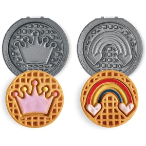 image:imageDash MultiMaker Mini System Removable Plate Set  Ceramic Nonstick Replacement Plates for FunShaped Waffle Breakfast  Waffle Maker Not Included  4Inch  TwoPack  PeanutsCrown  Rainbow