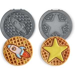 image:imageDash MultiMaker Mini System Removable Plate Set  Ceramic Nonstick Replacement Plates for FunShaped Waffle Breakfast  Waffle Maker Not Included  4Inch  TwoPack  PeanutsRocketship  Star