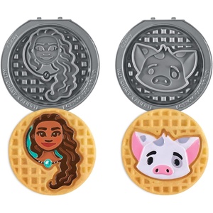 image:imageDash MultiMaker Mini System Removable Plate Set  Ceramic Nonstick Replacement Plates for FunShaped Waffle Breakfast  Waffle Maker Not Included  4Inch  TwoPack  PeanutsMoana and Pua