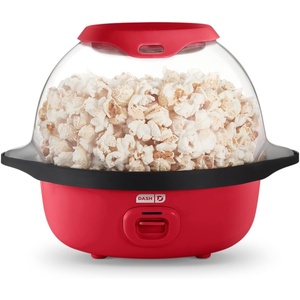 image:imageDash SmartStore Stirring Popcorn Maker  Electric Popcorn Machine with ButterMelting Tray amp Clear Serving Bowl  Features Stirring Bar  24 Cups WhiteRed