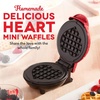 image:imageDash Mini Waffle Maker Electric Waffle Maker for Fun Breakfasts  Dual Nonstick Cooking Surface  Enjoy Fun FamilyFriendly Treats  Red Love HeartHEART PRINT