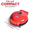 image:imageDash Mini Waffle Maker Electric Waffle Maker for Fun Breakfasts  Dual Nonstick Cooking Surface  Enjoy Fun FamilyFriendly Treats  Red Love HeartHEART PRINT