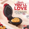 image:imageDash Mini Waffle Maker Electric Waffle Maker for Fun Breakfasts  Dual Nonstick Cooking Surface  Enjoy Fun FamilyFriendly Treats  Red Love HeartHEART PRINT