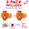 image:imageDash Mini Waffle Maker Electric Waffle Maker for Fun Breakfasts  Dual Nonstick Cooking Surface  Enjoy Fun FamilyFriendly Treats  Red Love HeartOrange Pumpkin 2 Pack