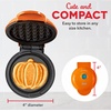 image:imageDash Mini Waffle Maker Electric Waffle Maker for Fun Breakfasts  Dual Nonstick Cooking Surface  Enjoy Fun FamilyFriendly Treats  Red Love HeartOrange Pumpkin 2 Pack