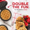 image:imageDash Mini Waffle Maker Waffle Maker for Breakfast amp Snacks  Compact amp EasytoClean  nonstick surfaces  Fun amp Portable Kitchen Essential  Black  2PackRED 2 Pack