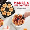 image:imageDash Multi Mini Waffle Maker Quad Waffle Maker for Family Breakfasts  Dual Nonstick Heating Plates amp EasyRelease Surface  Compact amp FastHeating  AquaRed hearts