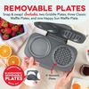 image:imageDash MultiMaker Family Mini Maker System  Dual Ceramic Nonstick Cooking Surfaces  BuiltIn Cord Wrap  Makes 4Inch Waffles  Aqua 8 PlatesCream Maker  6 Plates