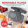 image:imageDash MultiMaker Family Mini Maker System  Dual Ceramic Nonstick Cooking Surfaces  BuiltIn Cord Wrap  Makes 4Inch Waffles  Aqua 8 PlatesLavender Maker  4 Plates