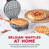 image:imageDash Precision Crisp Belgian Waffle Maker Electric Waffle Iron with Adjustable Temperature Dial Ceramic Nonstick Indicator Lights Compact Upright Storage 8Inch Stainless Steel