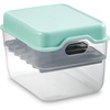 image:imageDASH MultiMaker Mini System Removable Plate Storage Case  Plate Organizer with Lid  Stackable Countertop or Cabinet Organizer Storage for Removable Plates  Aqua